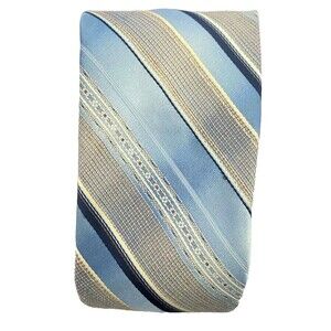 #5893 VTG Light Blues Striped Mens Necktie, Tie 56x3